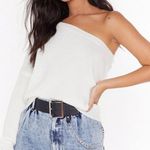 Nasty Gal White One Shoulder Sweater Photo 0