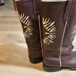 Mexicana Women Brown Leather Western Cowboy Boots White Stitching Pointed Toe 39 Size 8 Photo 6