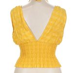 Anthropologie  Yellow Smocked Crop Top Photo 1