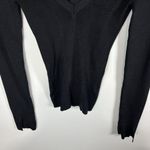 Free People Women's Bodycon Peephole Black Pullover Sweater Viscose Medium Boho Photo 2