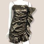 ZARA Metallic ruffle mini dress Photo 0