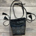 Vegan Leather Rhinestone Stud Bucket Bag Black Photo 2