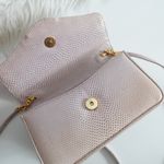 Vintage Judith Leiber Lizard Embossed Light Pink Small Crossbody Bag Photo 10