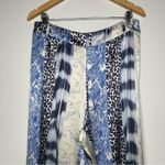 Banana Republic  Blue Print 100% Silk Belay Ultra Wide Leg Pants Size 8 Photo 7