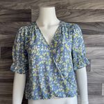 West Kei  Blue and Yellow Floral Blouse Photo 0