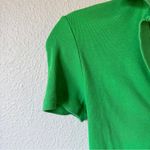 ZARA  Kelly Green Cropped Polo Shirt Womens S Summer Beachy Casual Short Sleeve Photo 5