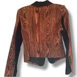 BCBGMAXAZRIA Women's Brown Wood Grain & Black Blazer Jacket XS Photo 1