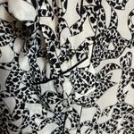 EXPRESS  Women's Blouse Shirt Top Button Down Collared Dalmatian Bow Print Size S Photo 2