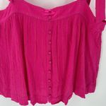 Rose + Olive pink metallic accents tie shoulders loose fit tank top size L Photo 2