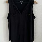 Ellen Tracy Black Tank Front Pocket Business Casual Office Large Photo 0