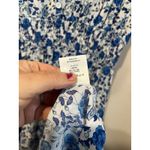 Abel the label  Blue White Floral Midi Dress L Wrap V Neck Cottagecore Boho Photo 4