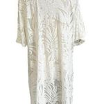 J. Valdi White Tropical Sheer Tie Bow Cover Up Dress Women Size Large | 34 Photo 0