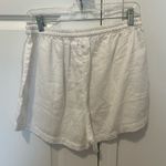 Piyama High Waist White Cotton Pajama Shorts Size M Photo 2