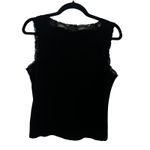 Ann Taylor  Loft Black Lace Trim V Neck Sleeveless Tank Top Medium Y2K Preppy Photo 7