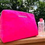 Juicy Couture Pink Velour Travel Cosmetic Bag w Bottle NWT Photo 0