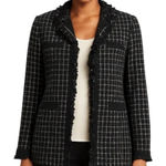 Katherine New York Plus Wool Ruffle Black Jacket Blazer Pockets Size 3X Photo 0