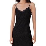 ZARA  W&B COLLECTION BLACK LACEY VNECK BODYCON SPAGHETTI STRAP DRESS M Photo 0