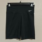 Nike  dri fit black swoosh logo biker shorts women’s size small Photo 1