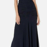 Halston Heritage NWT  Sleeveless High Neck Fitted Ruching Dress Gown Navy 8 Photo 0