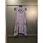 For Cynthia  Linen Blend boho lagenlook Tunic Button Up Asymmetric Dress XS Photo 1