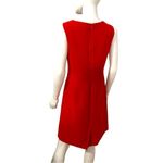 Anne Klein Red Lined Sleeveless Wool Blend Dress with Twisted Bodice Size 6 Photo 4
