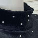 H&M ‎ Velvet Studded Mock Neck Sheath Dress Black Small Long Sleeve Photo 5