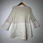 Anthropologie Wool Alpaca Blend Knitted & Knotted Felted Lace Ivory Cream Top Photo 4