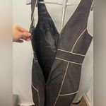 Trina Turk Black Tan Contrast Piping Sheath Career Work Dress Pockets Size 4 Photo 4