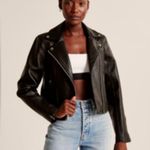 Abercrombie & Fitch Faux Leather Moto Jacket Vegan Biker Jacket Black Small Photo 1