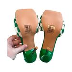 AZALEA WANG SIGRID GREEN AND‎ WHITE CHECKER BOARD STILETTO SANDAL Nib 7.5 Photo 6