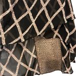 YA Los Angeles  black and animal print high low tank blouse size large Photo 1