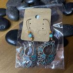 Brand new western teal and bronze earrings Blue Photo 4