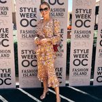 WAYF  Floral Long Sleeve Dress in Orange and Black Photo 1