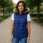 Burton Dry Ride Purple Fur Trim Snowboard Puffer Vest Size Small Photo 14