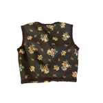 Handmade Vintage Floral 3 Piece Set Womens 4/6? Sleeveless Top Skirt Shawl Brown Photo 12