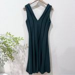 Adelyn Rae  Pilar Knit Ponte Green V Neck Sleeveless Midi Dress One Size Preowned Photo 9