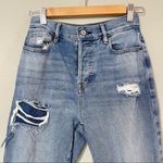 PacSun  High Rise Straight Distressed Light Wash Raw Hem Jeans Womens 24 90s Photo 2