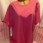 PINK - Victoria's Secret Victorias Secret Pink Bling Rhinestone Campus Tee Carmine Pink 🩷 Limited Edition Photo 0