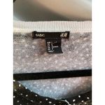 H&M  Polka Dot Button Up Black Cardigan Sweater Large Cotton Work Femme Capsule Photo 5