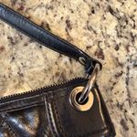 Coach  Poppy Quilted Crinkled Leather Black Shoulder Bag  Blue Inside Y2K #19856 Photo 4