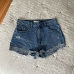 PacSun  High Rise Distressed Denim Medium Wash Relaxed Fit Mom Shorts Size 29 Photo 3