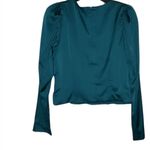 Hutch Nwt  satin Alra top teal emerald Rare $248 spring evening party anthro Photo 2