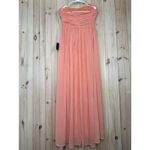 Lulus NWT  Luxe Favorite Peach Pink Strapless Ruched Maxi Dress Bridesmaid Size M Photo 4