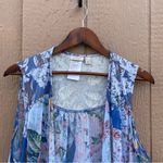 LOGO By Lori Goldstein LOGO Lori Goldstein Womens Vest Blue Floral Mixed Media Flowy Spring Size Large Photo 4