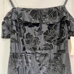Row A Women’s Velvet Ruffle Floral Dress Slip Dress Club Black Size Medium NWT Photo 1