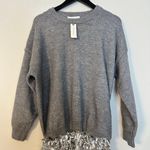 Anthropologie Mare Mare Long-Sleeve Knit Sequin Twofer Mini Dress in Grey NWT Photo 5