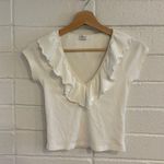 Aritzia  Wilfred Danette Ruffle Cropped Ribbed T-Shirt Photo 0