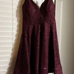 B. Smart Maroon Sequin Lace Homecoming Dress Photo 1