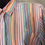 Lauren Ralph Lauren Medium Striped Button Down Dress Shirt Colorful Photo 1