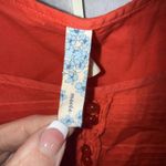 Anthropologie Maeve Red Crochet Tiered Tank Top Boho Y2K Pearl Button Dress Med Photo 4